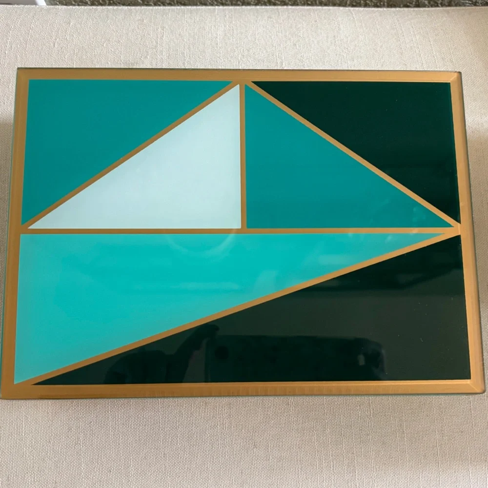 Sagebrook Home Decorative Glass/Wood Storage Box, LIKE NEW